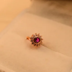 Gold Plated Crystal Stones Nose Ring for Girls/Women